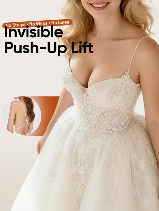 EasyBunny Invisible Push-Up Bra – No Straps No Wires, Perfect for Wedding Dress and Backless Outfits