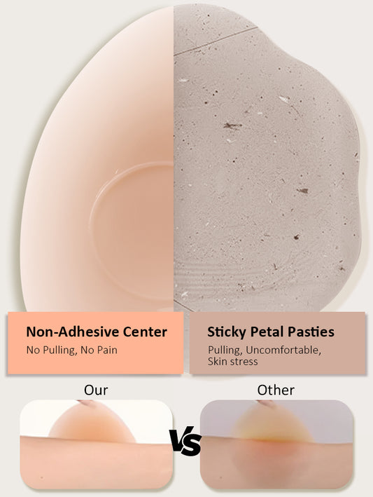 EasyBunny Triangle Nipple Covers in Honey – Non-Adhesive Center No Pulling No Pain vs Sticky Petal Pasties