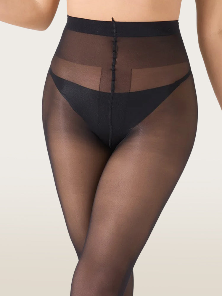 EasyBunny 40D Thong Tights Black – Thong Gusset Back Detail, No Panty Line Invisible Under Tight Dresses