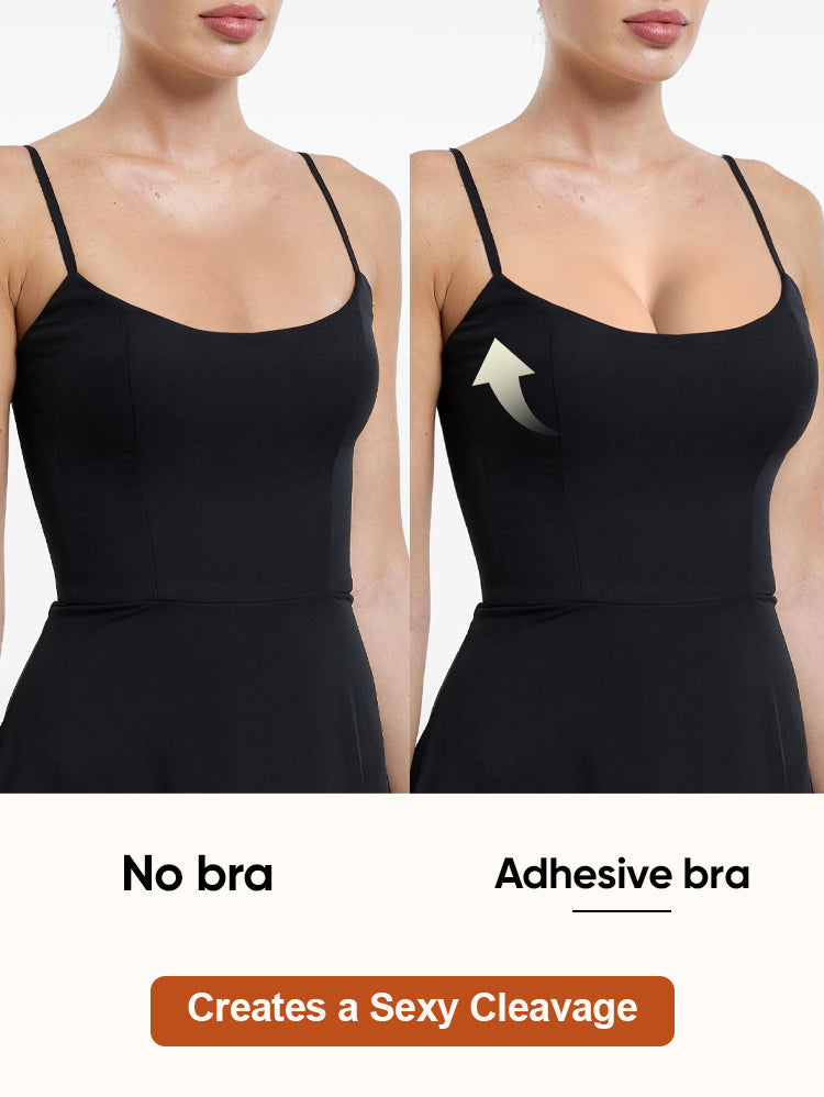EasyBunny Adhesive Bra Before and After – Creates Sexy Cleavage, Visible Lift Comparison