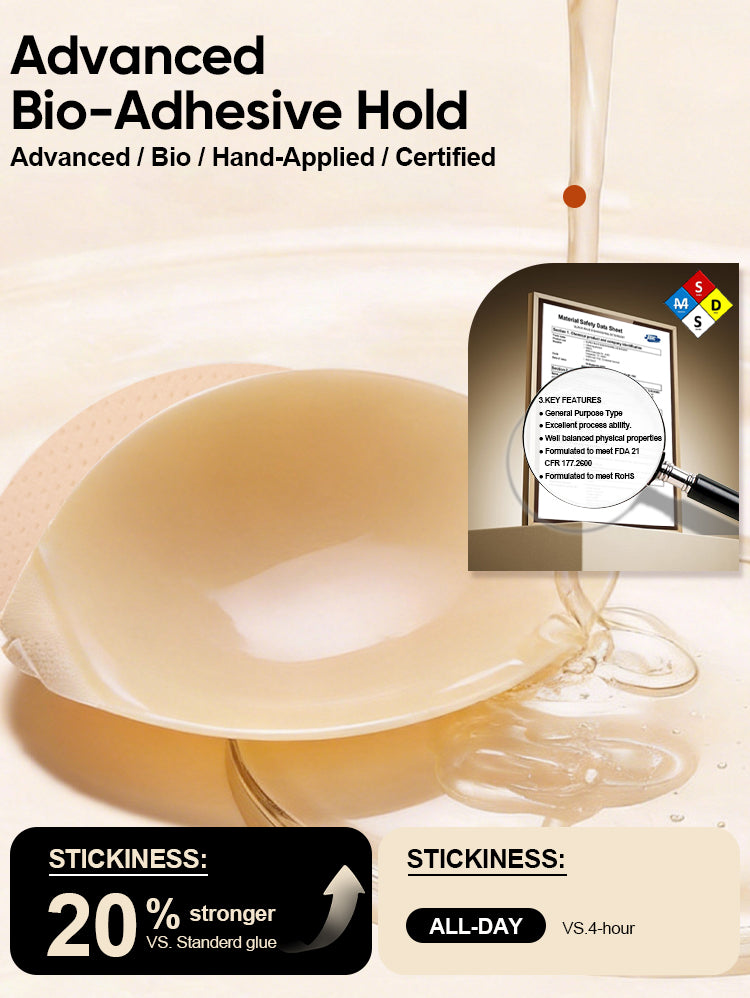 EasyBunny Adhesive Bra – Advanced Bio-Adhesive Hold, FDA & RoHS Certified, 20% Stronger Than Standard Glue
