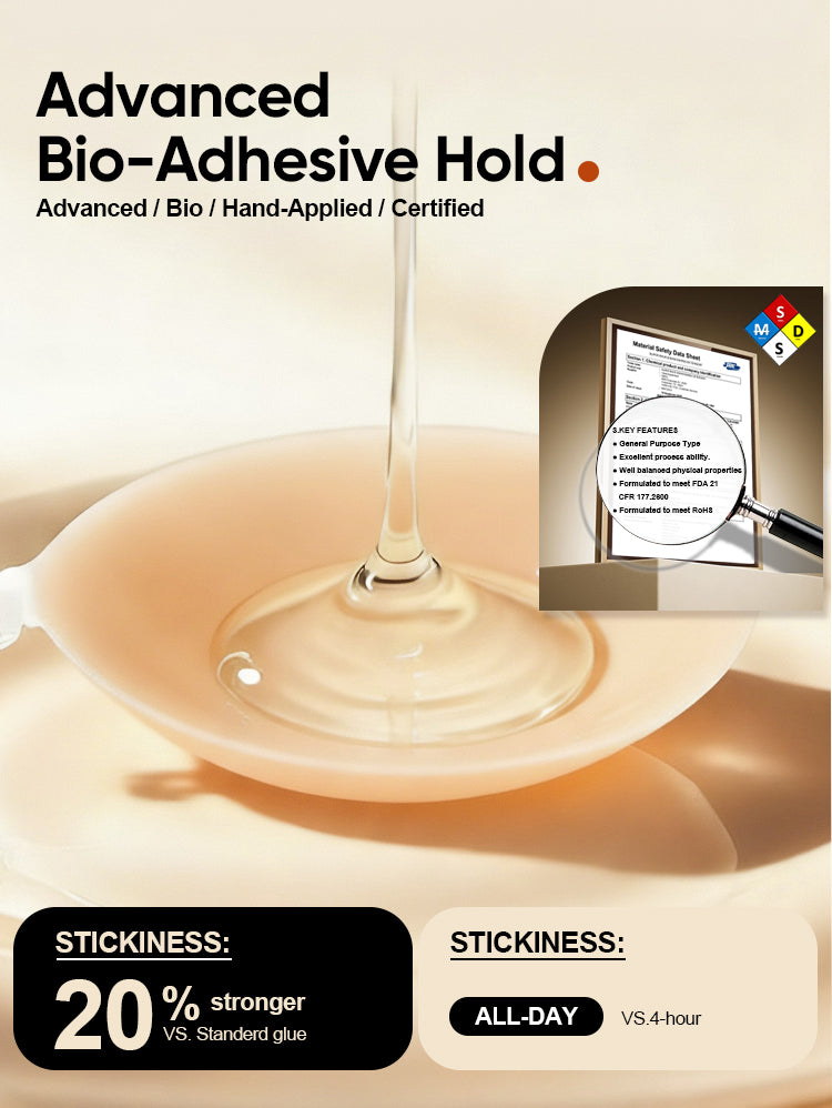 EasyBunny Adhesive Bra – Advanced Bio-Adhesive Hold, FDA & RoHS Certified, 20% Stronger Than Standard Glue, All-Day vs 4-Hour Hold