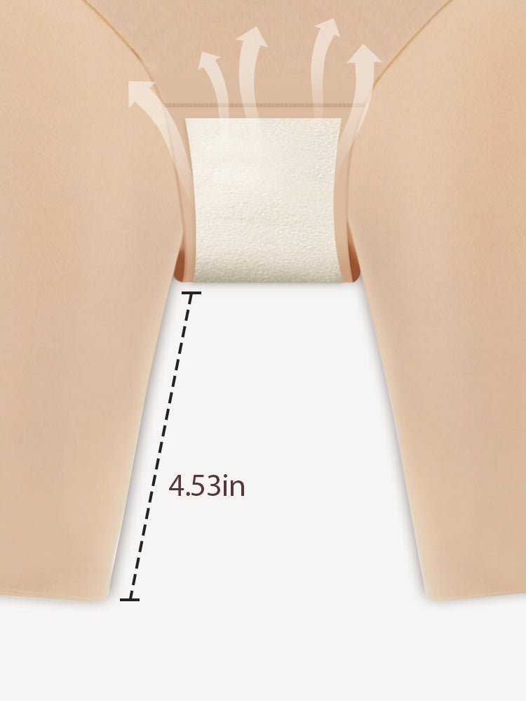 EasyBunny Shaping Shorts Nude – 4.53 Inch Wide Gusset Breathable Anti-Chafing Design Diagram