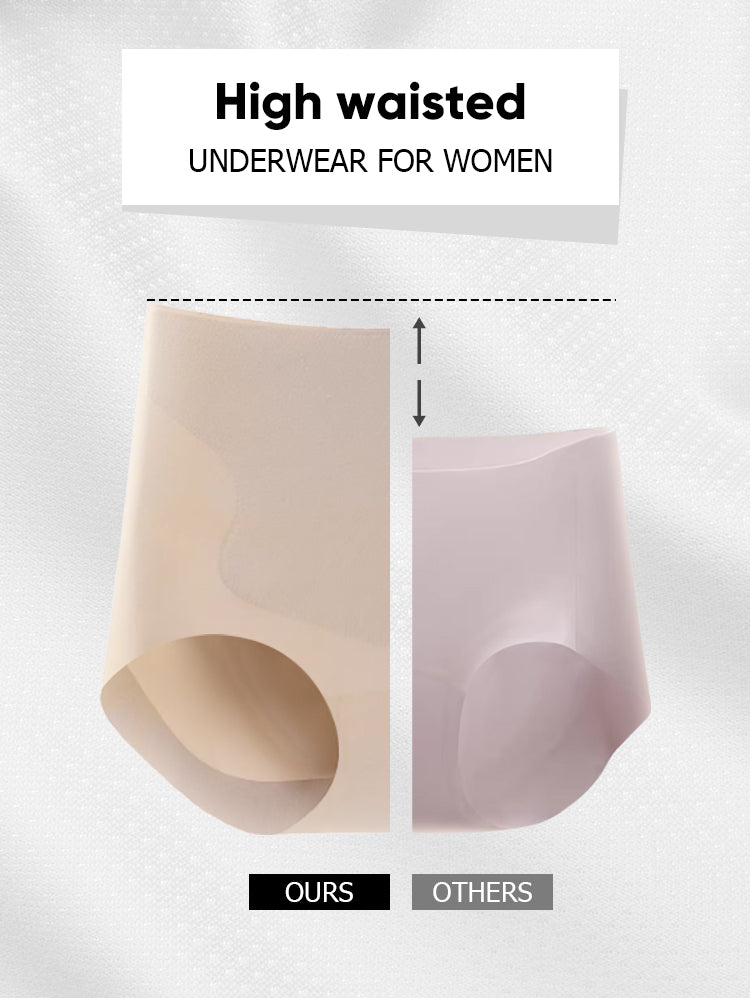 High waisted seamless underwear comparison showing deeper coverage than competitors